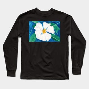 Ode to Georgia #3 - White Clematis Flower Long Sleeve T-Shirt